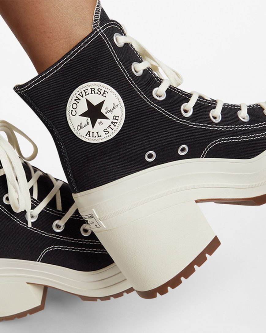 Tenisi Inalti Dama Converse Chuck 70 De Luxe Heel Negrii | RO SQDT13384